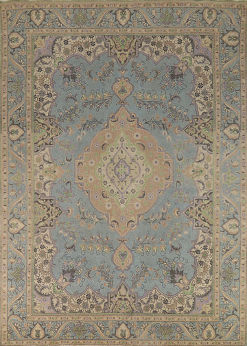 Handmade Light Blue Tabriz Persian Area Rug 9x12