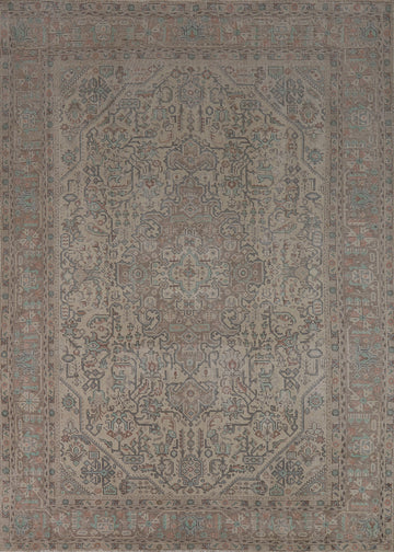 Geometric Wool Tabriz Persian Area Rug 8x11