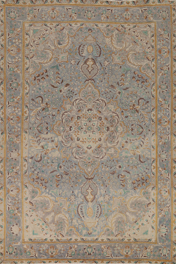 Handmade Blue Floral Tabriz Persian Area Rug 7x10