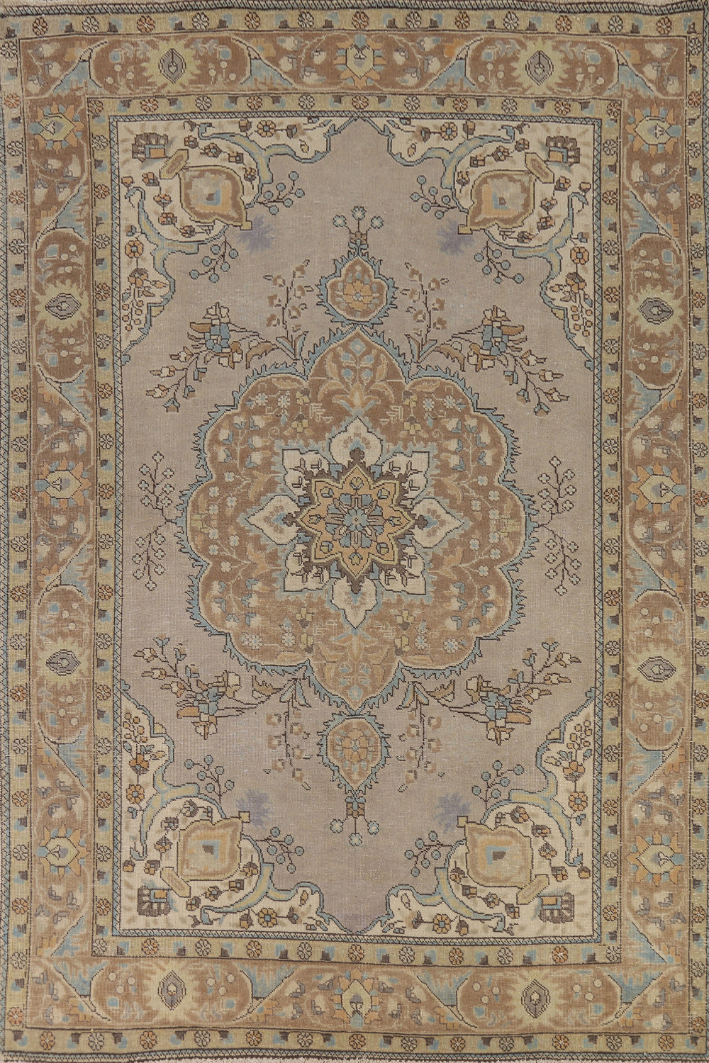 Vintage Wool Tabriz Persian Area Rug 7x9