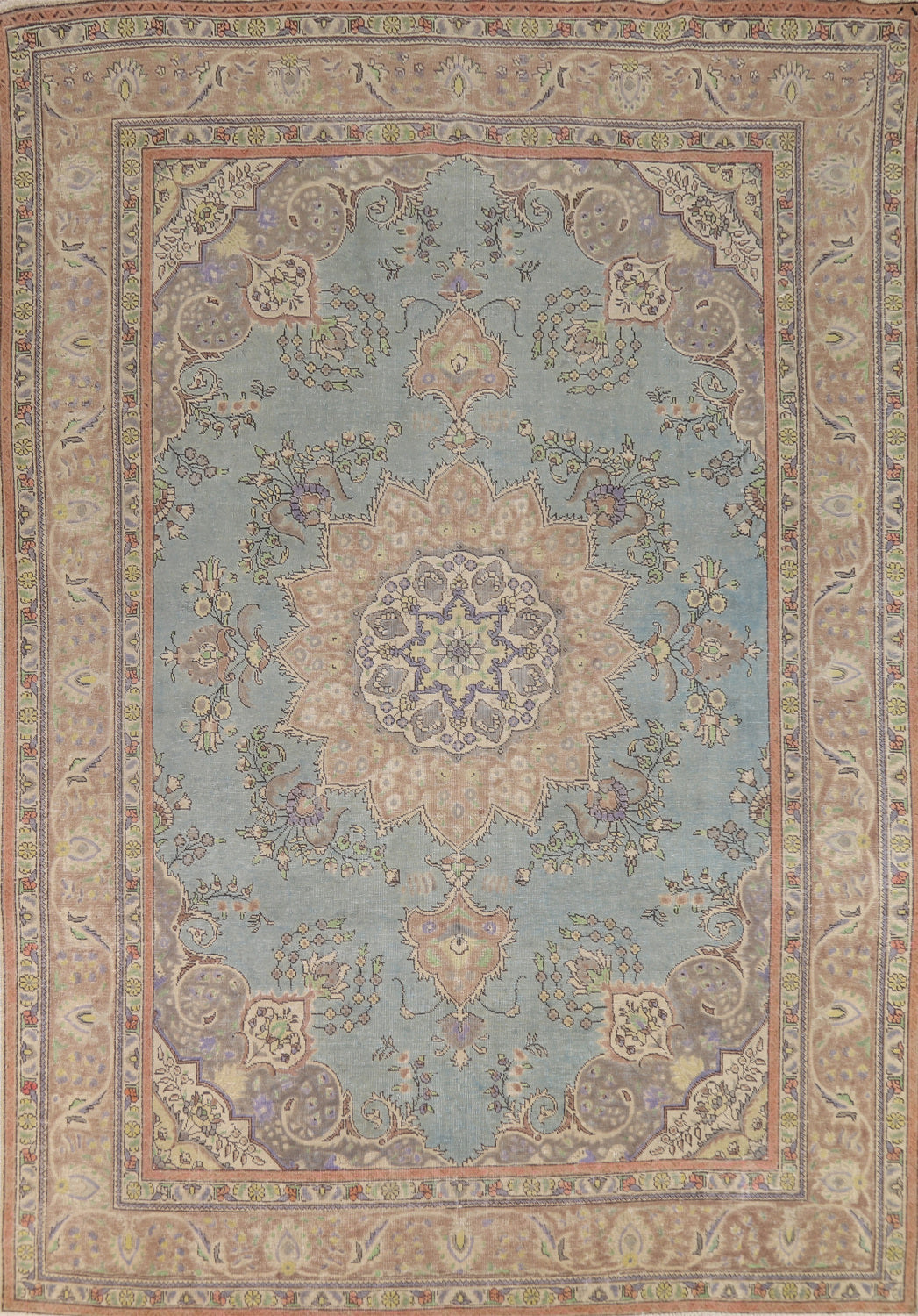 Light Blue Handmade Persian Area Rug 8x11