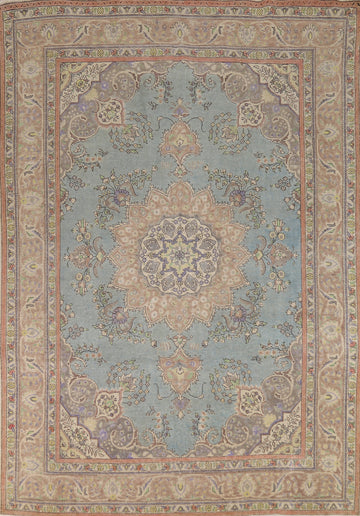 Light Blue Handmade Persian Area Rug 8x11