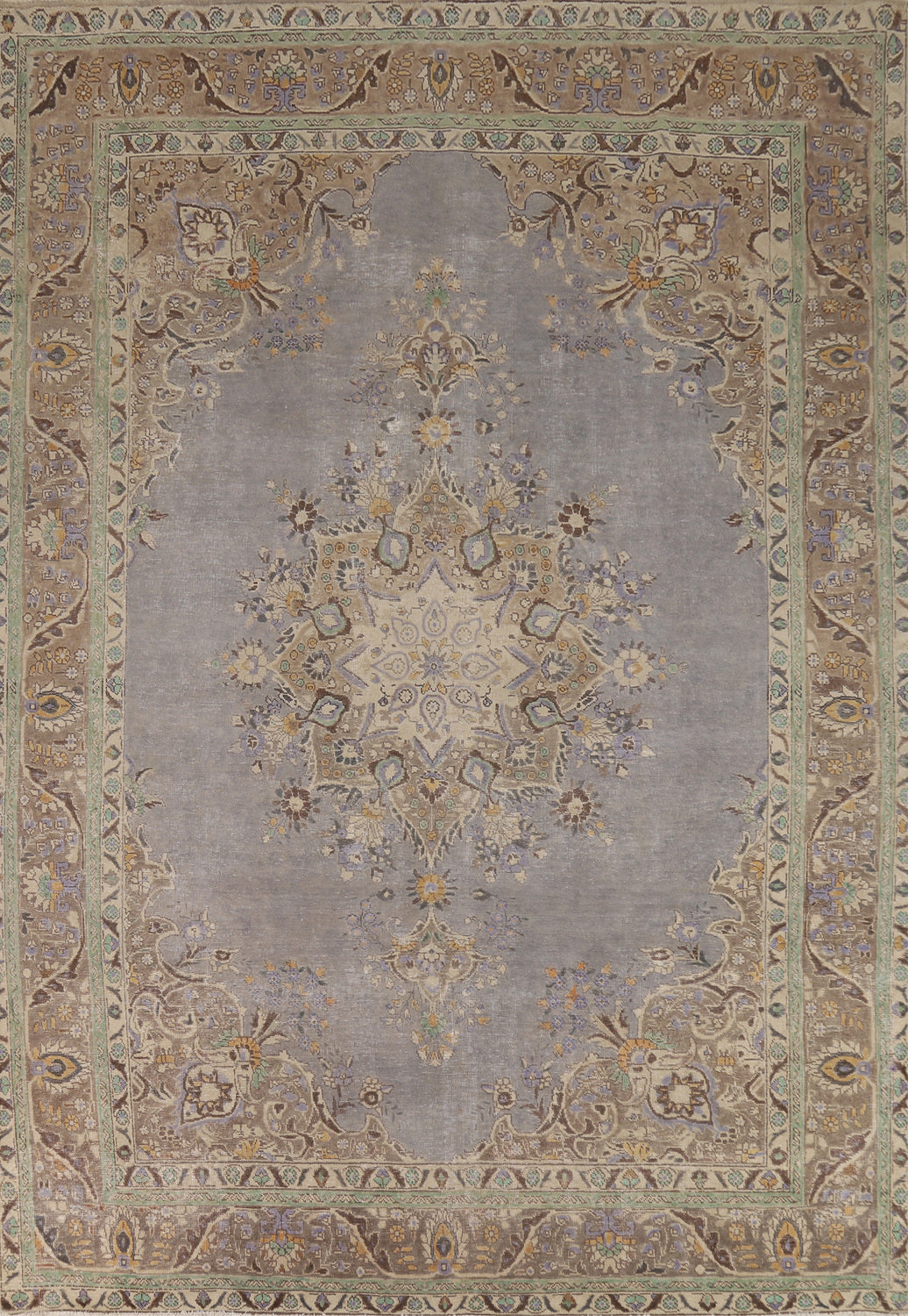 Handmade Gray Wool Tabriz Persian Area Rug 8x11