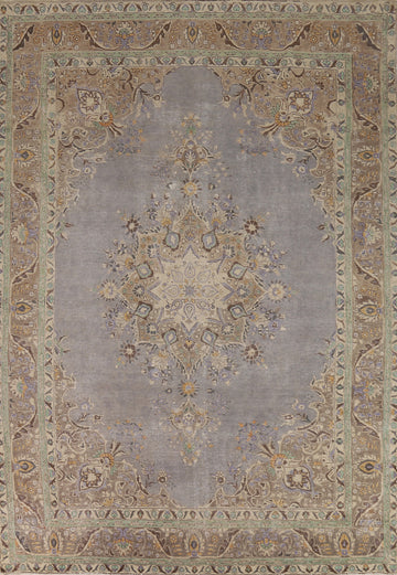 Handmade Gray Wool Tabriz Persian Area Rug 8x11