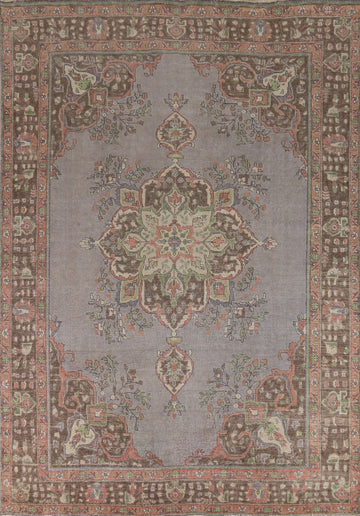 Handmade Gray Wool Tabriz Persian Area Rug 8x11
