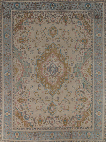 Vintage Wool Medallion Tabriz Persian Area Rug 10x12