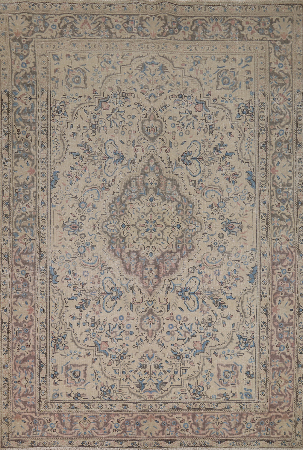 Vintage Wool Tabriz Persian Area Rug 7x10