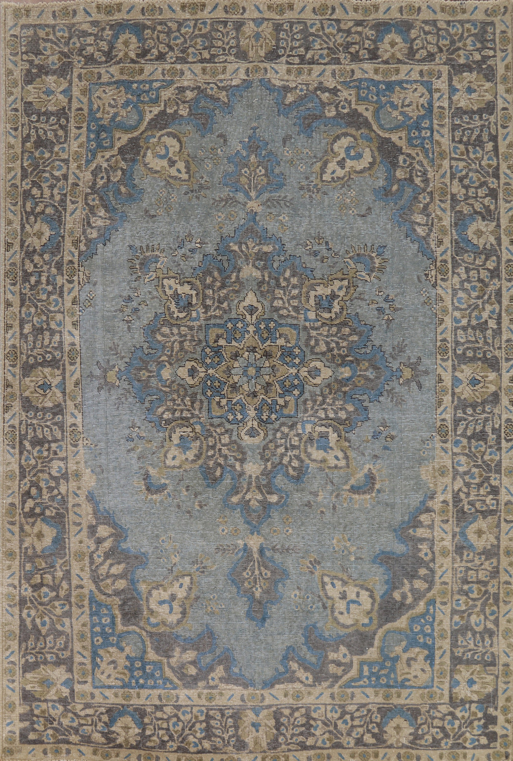 Handmade Blue Tabriz Persian Area Rug 6x9