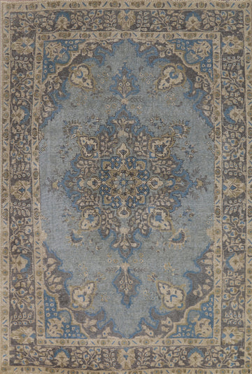 Handmade Blue Tabriz Persian Area Rug 6x9