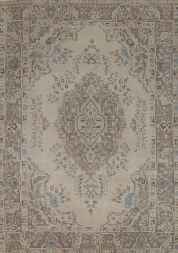 Vintage Wool Medallion Tabriz Persian Area Rug 6x9
