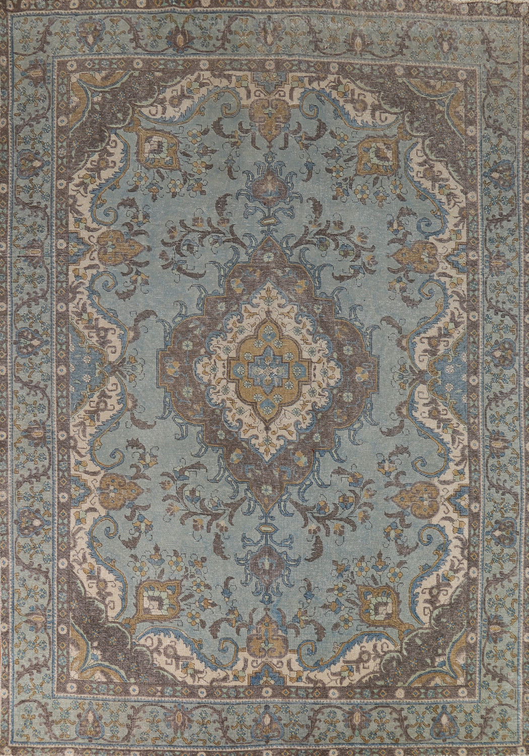 Blue Handmade Tabriz Persian Area Rug 10x13