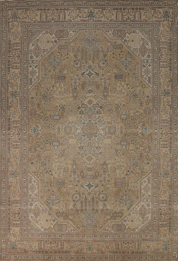 Vintage Geometric Tabriz Persian Area Rug 8x12