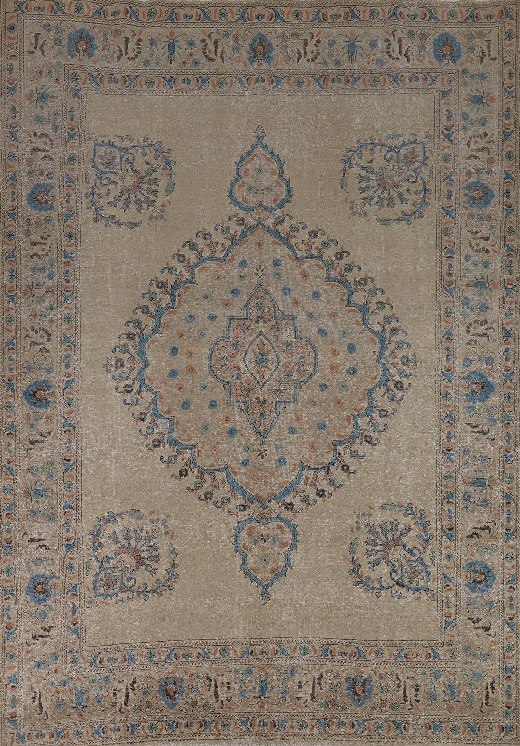 Vintage Medallion Tabriz Persian Area Rug 8x11