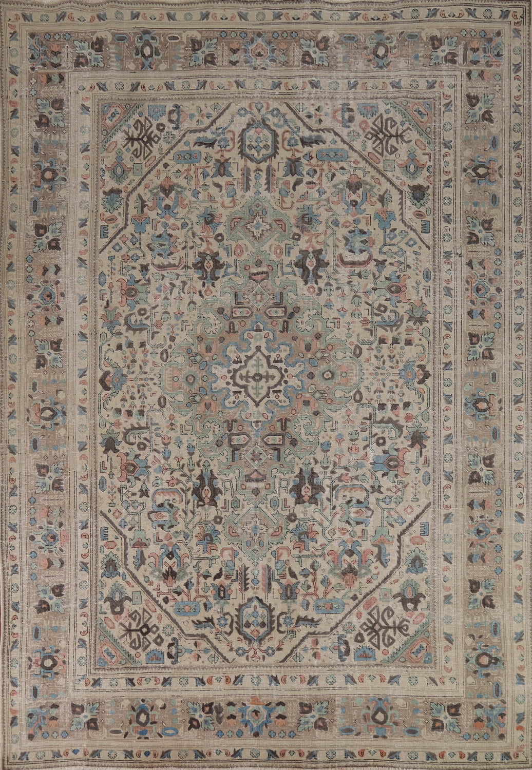 Geometric Wool Tabriz Persian Area Rug 8x11