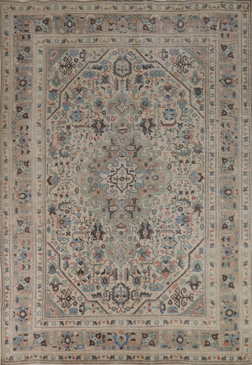 Geometric Wool Tabriz Persian Area Rug 8x11