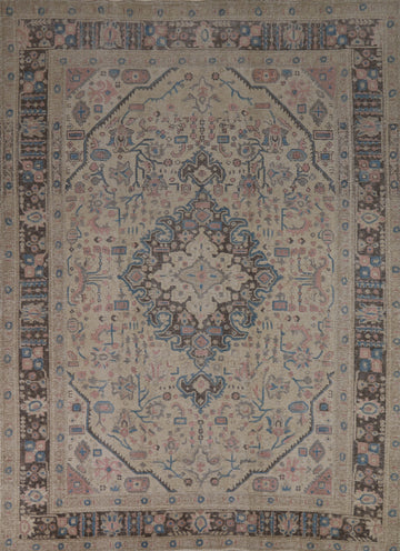 Geometric Wool Tabriz Persian Area Rug 8x11