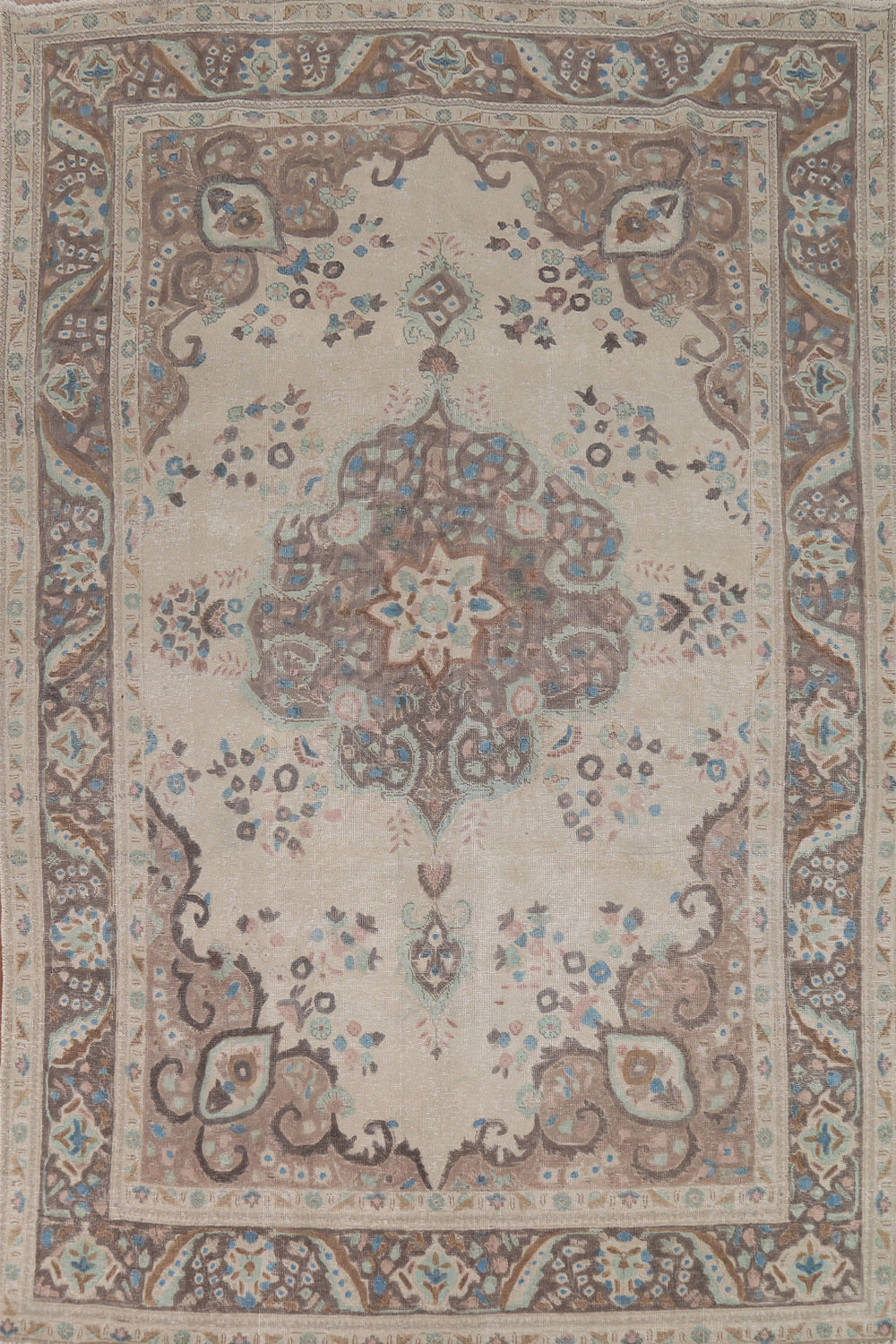 Vintage Wool Tabriz Persian Area Rug 7x10