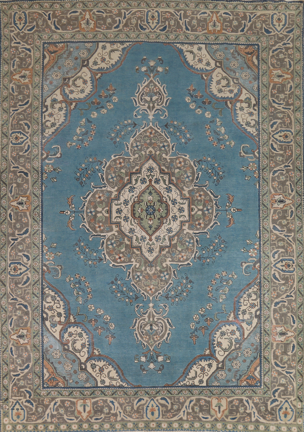 Blue Handmade Tabriz Persian Area Rug 8x11