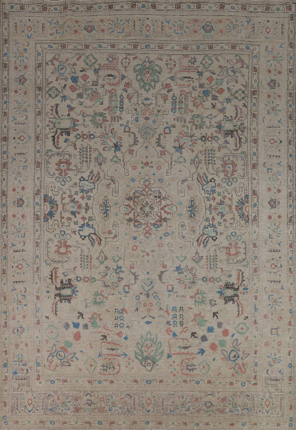 Overdyed Wool Tabriz Persian Area Rug 8x11