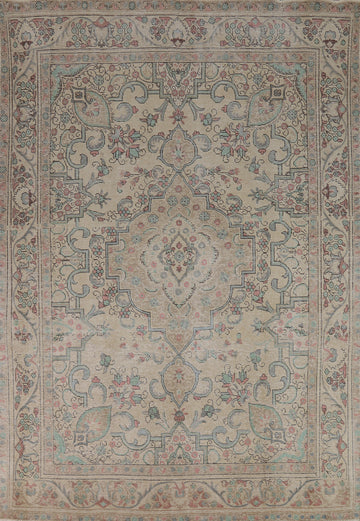 Vintage Wool Medallion Tabriz Persian Area Rug 8x11