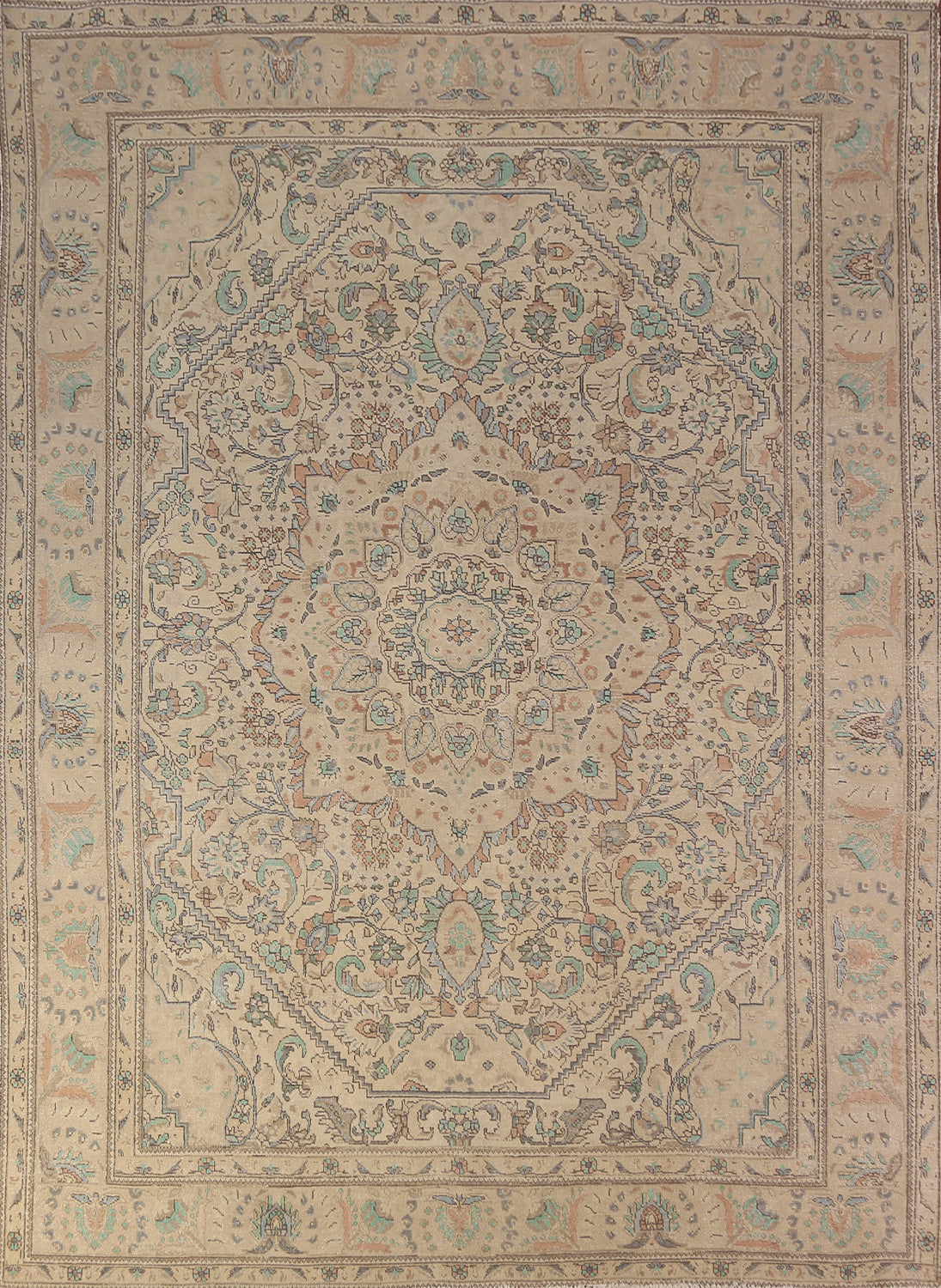 Vintage Wool Medallion Tabriz Persian Area Rug 8x11
