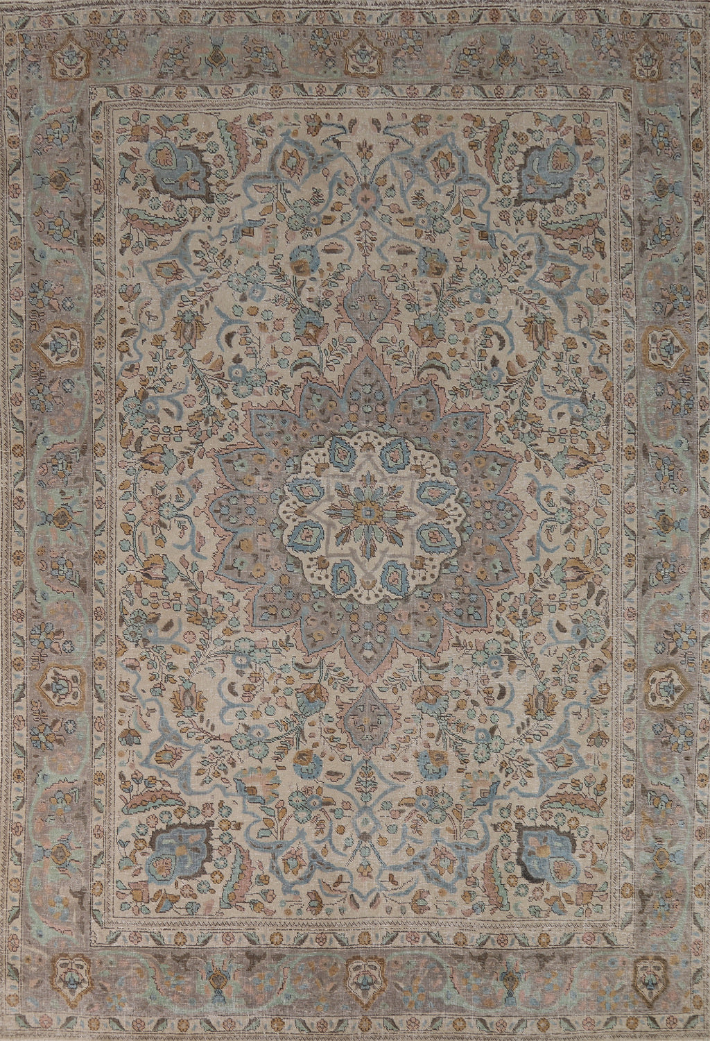 Vintage Wool Medallion Tabriz Persian Area Rug 8x12