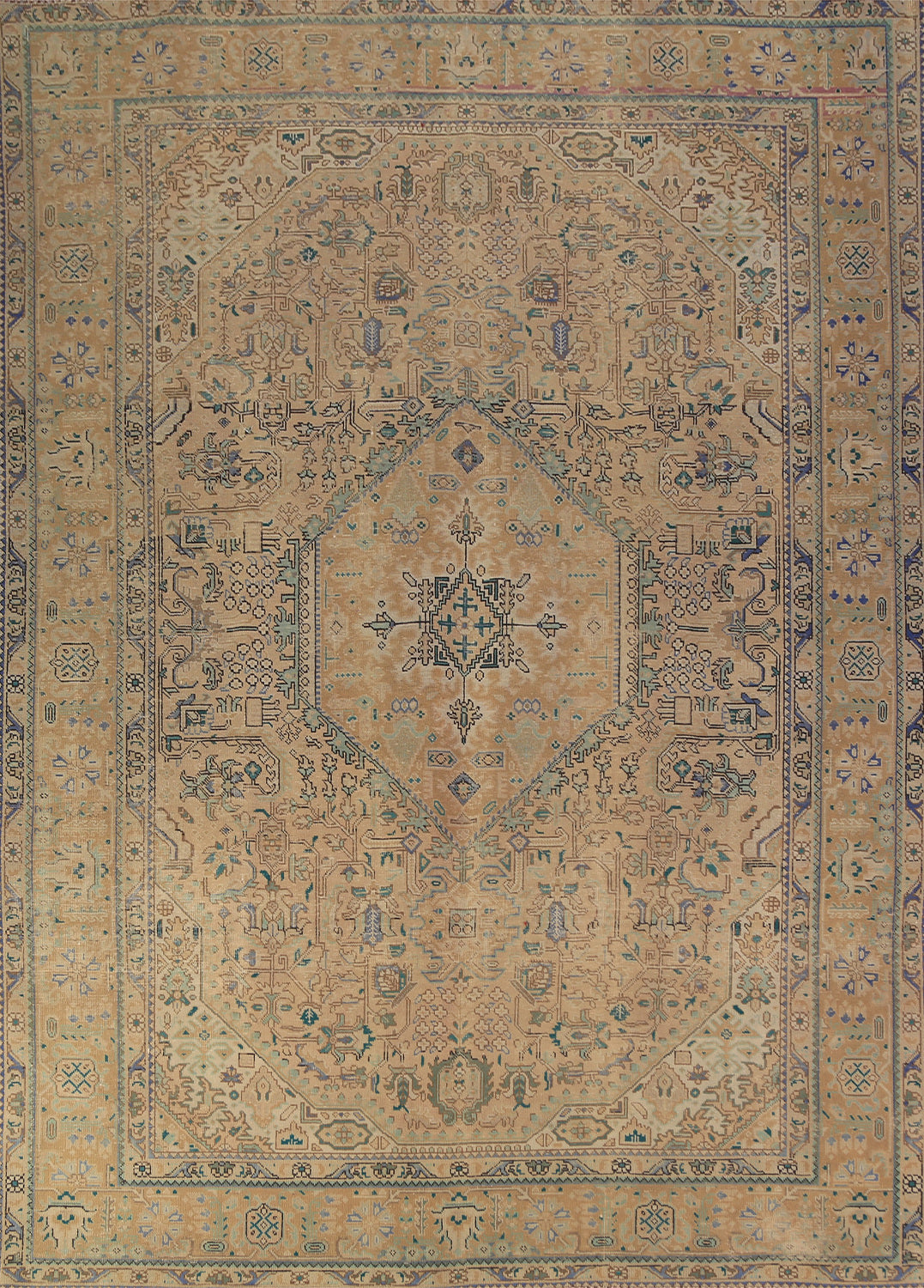 Geometric Wool Tabriz Persian Area Rug 8x11