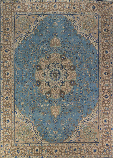 Blue Floral Tabriz Persian Area Rug 10x13