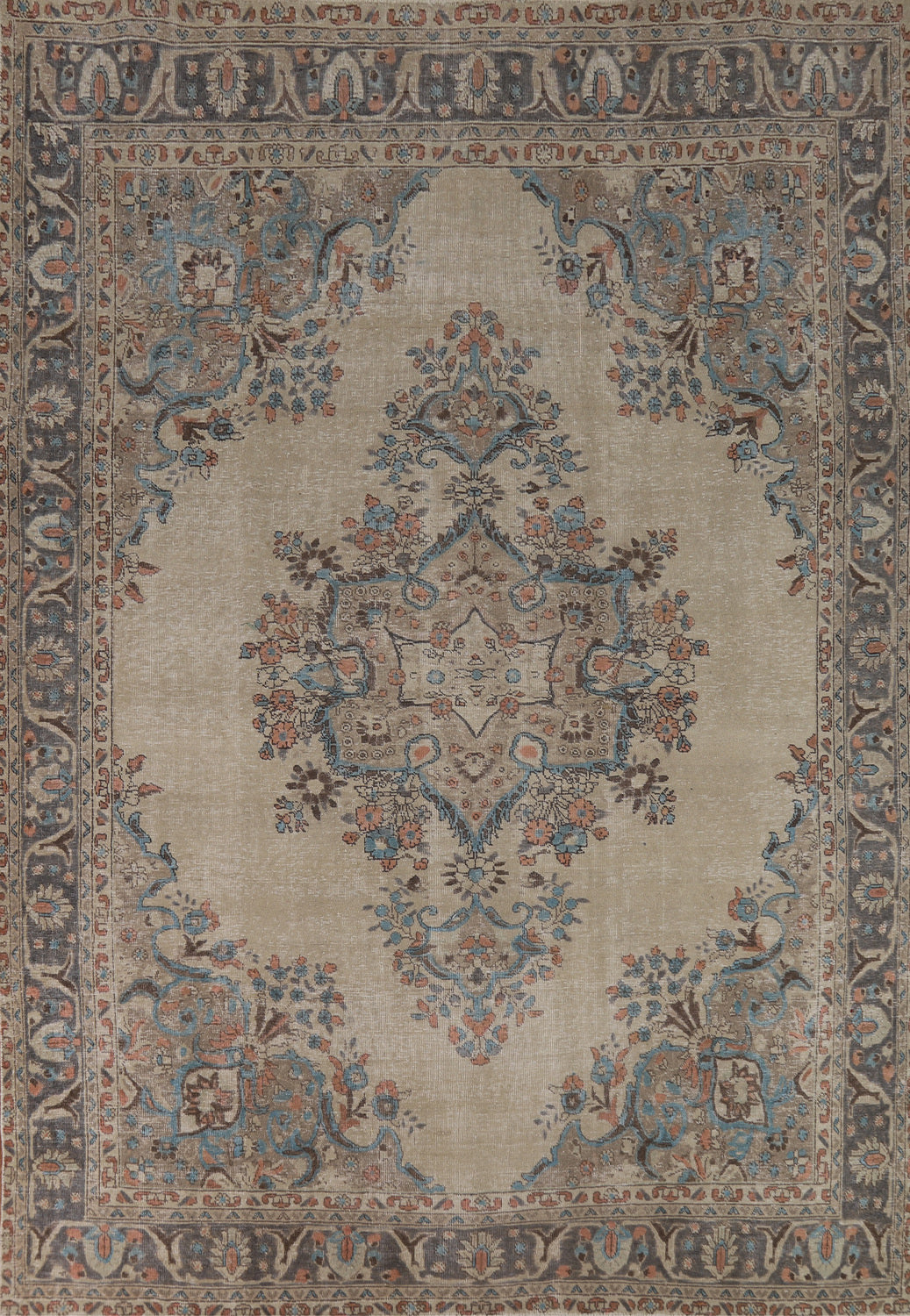 Vintage Wool Tabriz Persian Area Rug 8x11