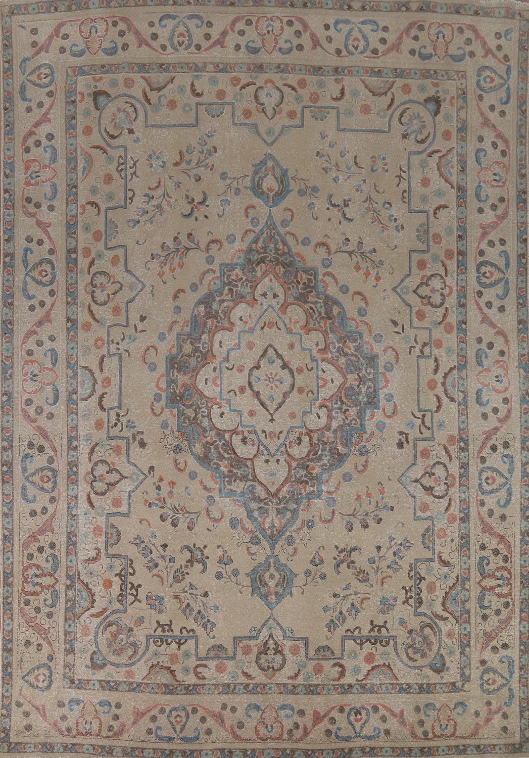 Geometric Wool Tabriz Persian Area Rug 10x13