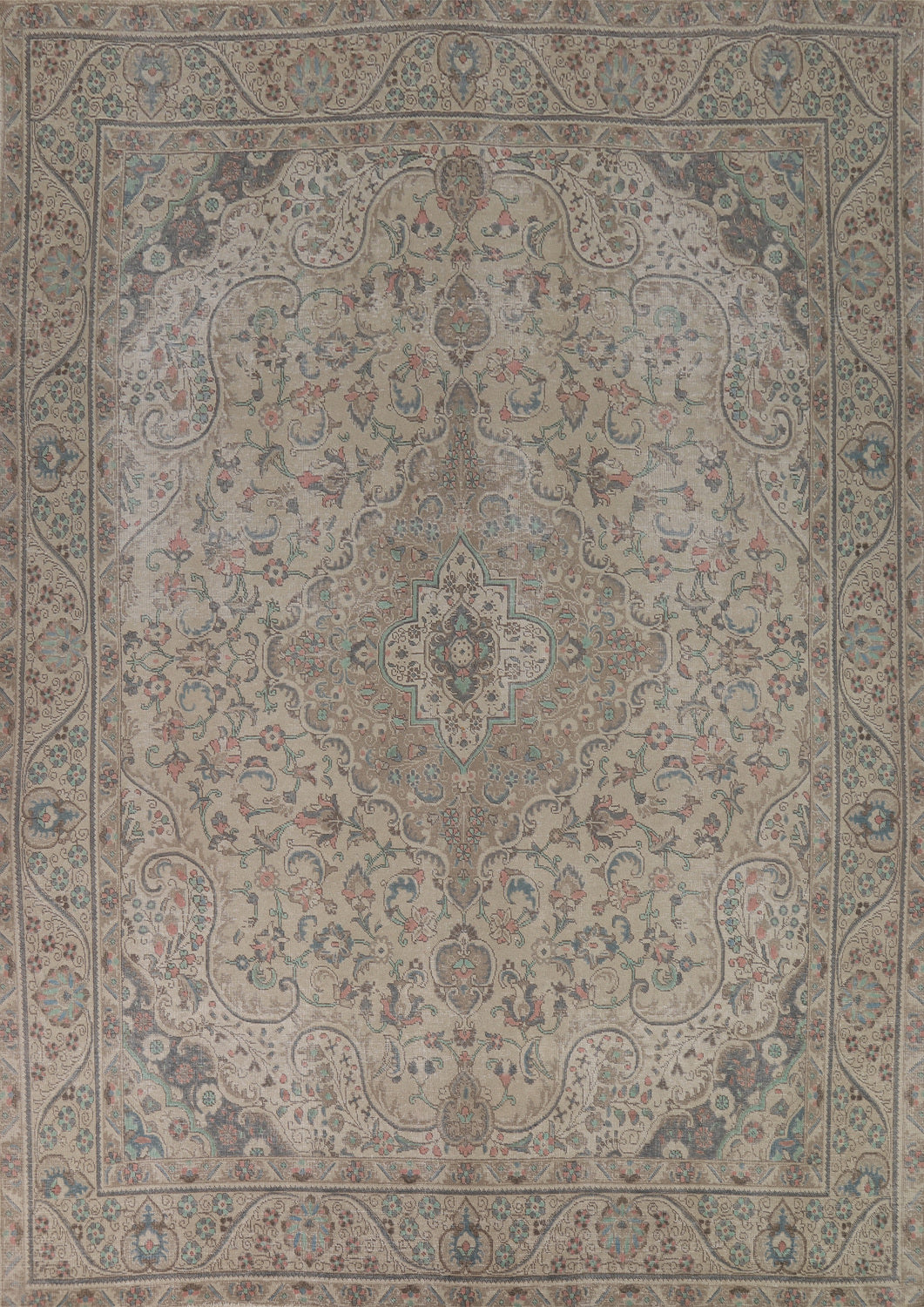 Floral Wool Tabriz Persian Area Rug 9x12