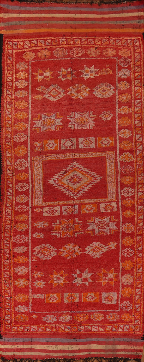 Antique Tribal Wool Moroccan Oriental Runner Rug 6x18