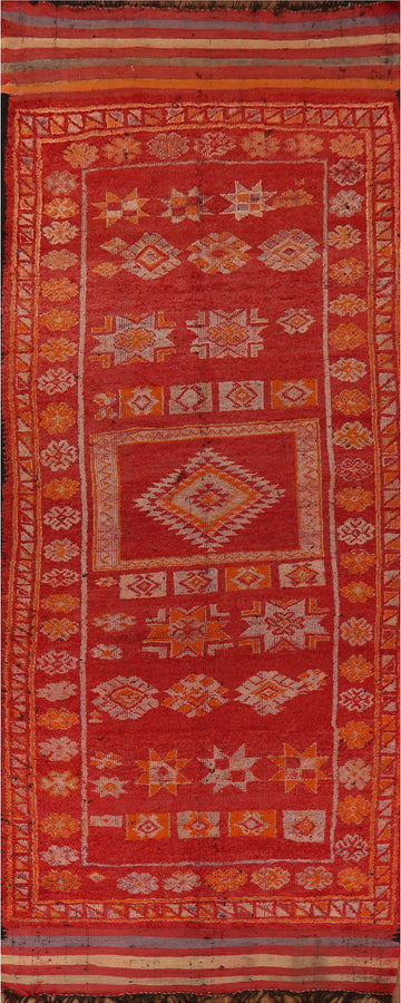 Antique Tribal Wool Moroccan Oriental Runner Rug 6x18