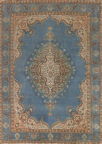 Blue Handmade Tabriz Persian Area Rug 10x13