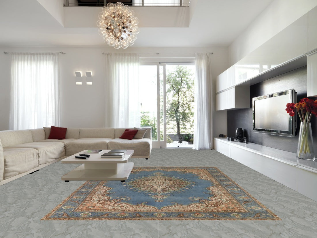 Blue Handmade Tabriz Persian Area Rug 10x13