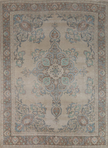 Vintage Wool Tabriz Persian Area Rug 9x11