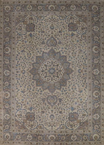 Floral Wool Medallion Tabriz Persian Area Rug 9x13