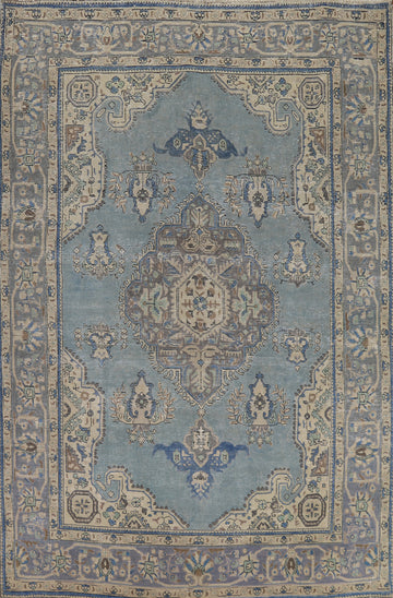 Blue Medallion Tabriz Persian Area Rug 7x10