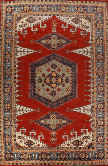 Palace Size Wool Red Viss Indian Large Rug 12x18