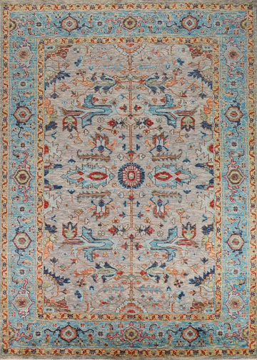 Traditional Gray Oushak Indian Area Rug 9x12