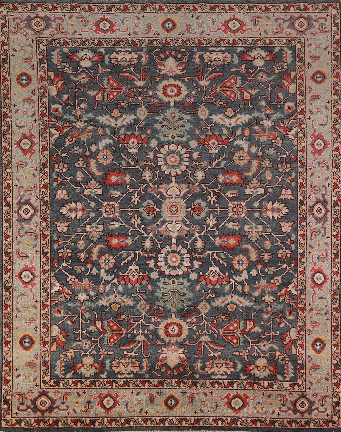 Handmade Blue Oushak Indian Area Rug 8x10