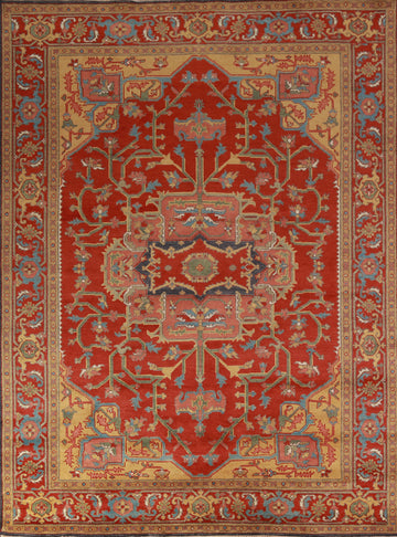 Handmade Wool Heriz Serapi Indian Area Rug 9x12