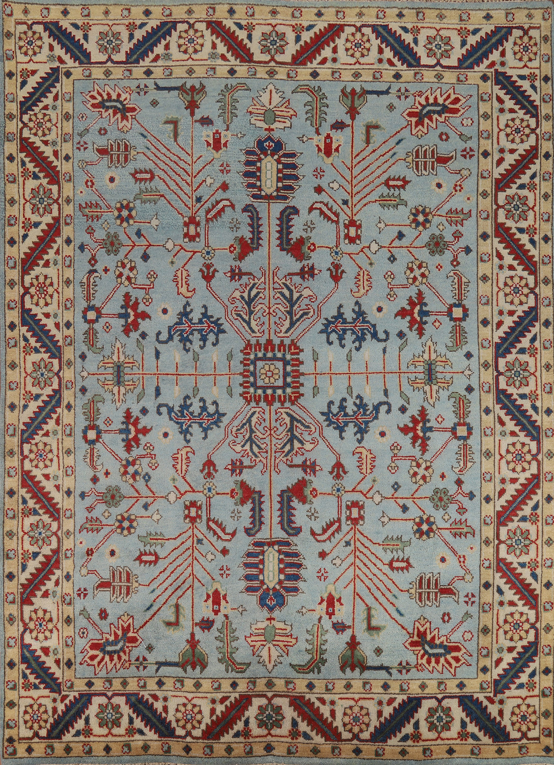 Light Blue Wool Heriz Serapi Indian Area Rug 8x10