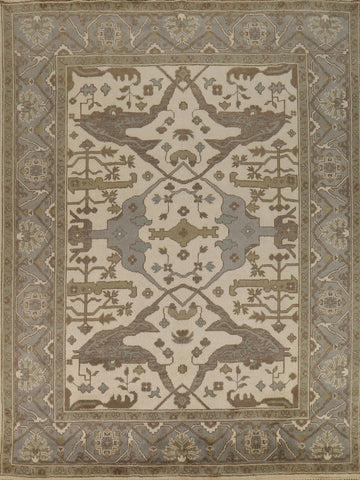 Handmade Ivory Oushak Indian Area Rug 8x10