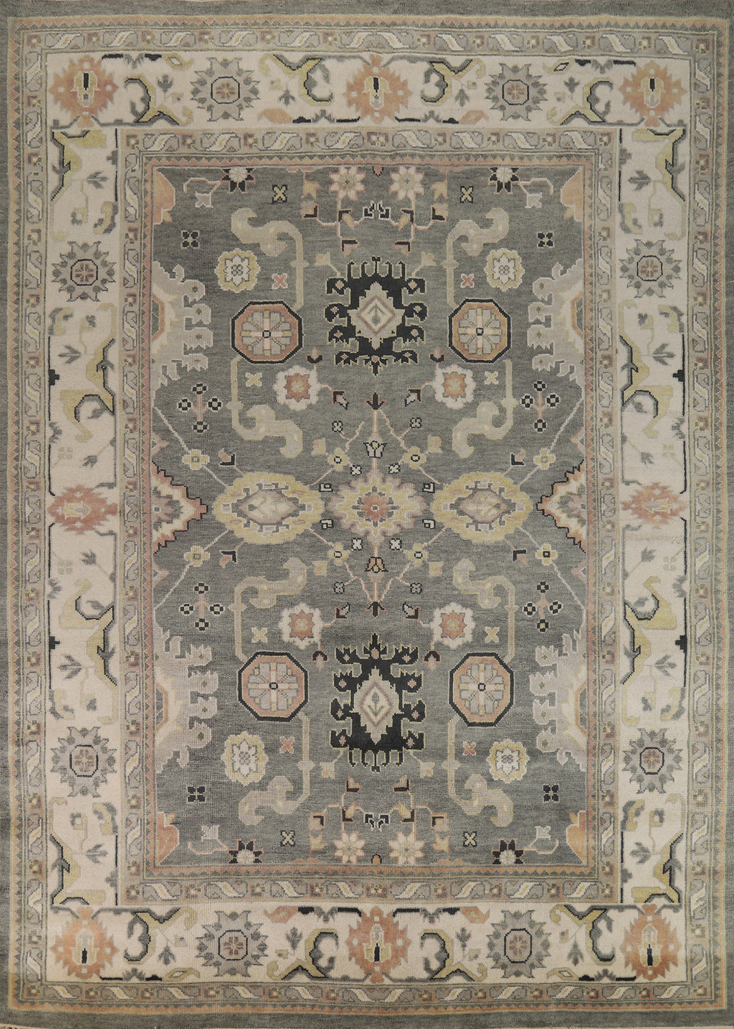 Handmade Gray Oushak Indian Area Rug 8x12