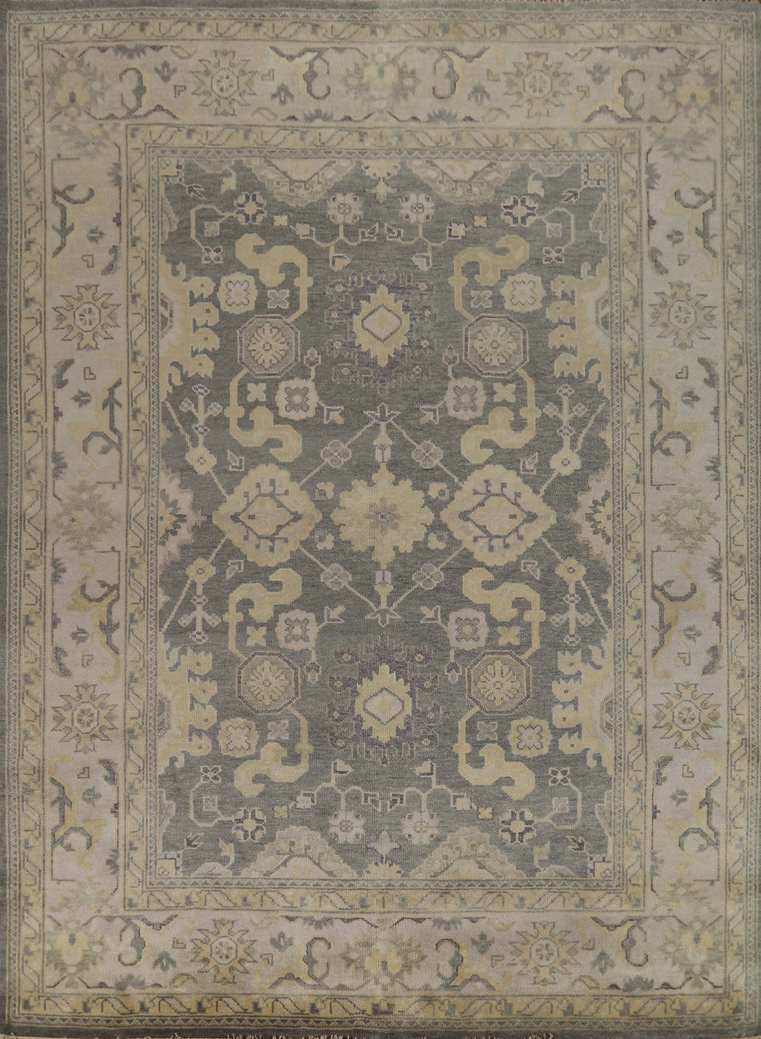 Handmade Gray Oushak Indian Area Rug 8x10