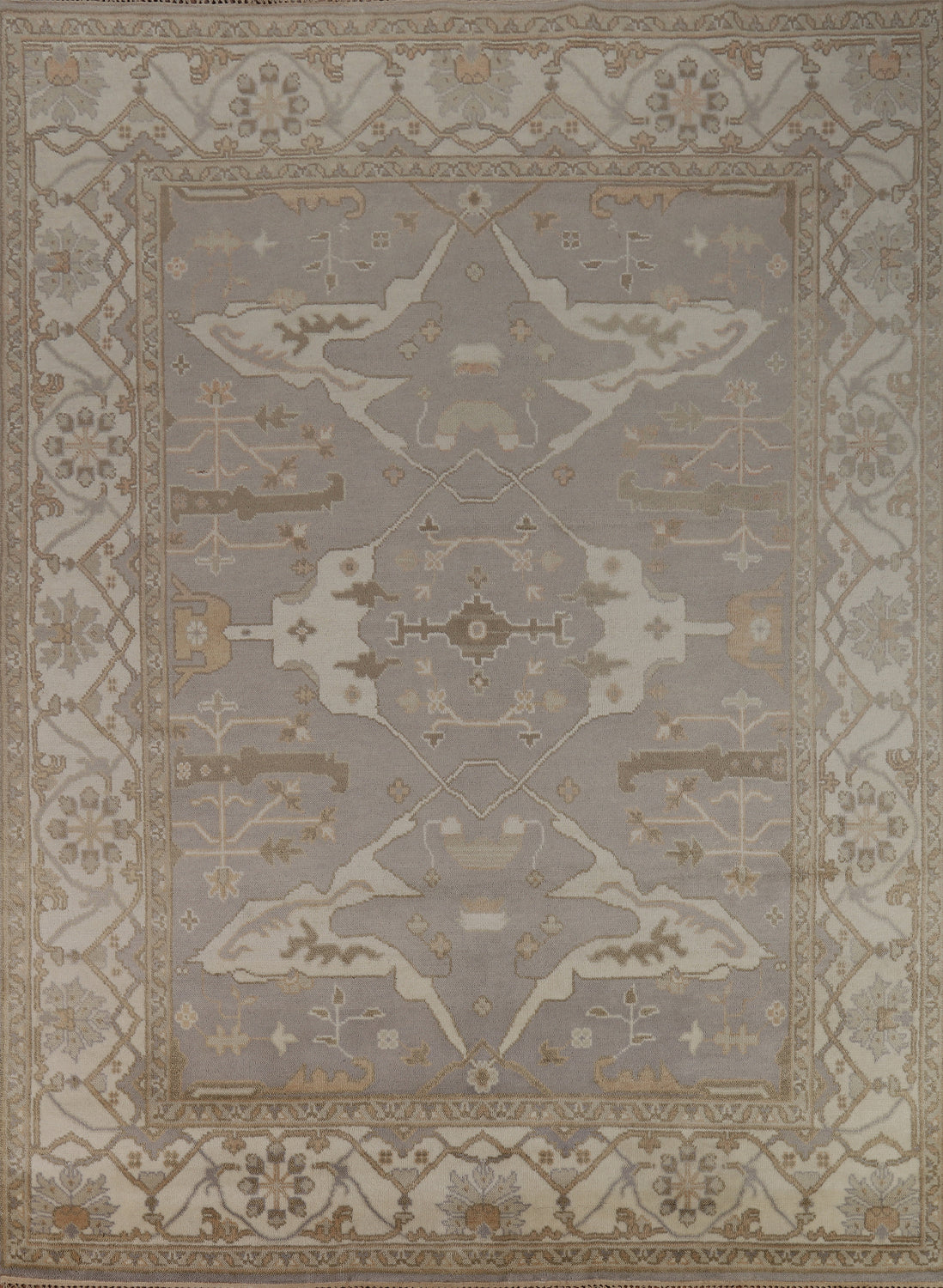 Handmade Gray Wool Oushak Indian Area Rug 8x10