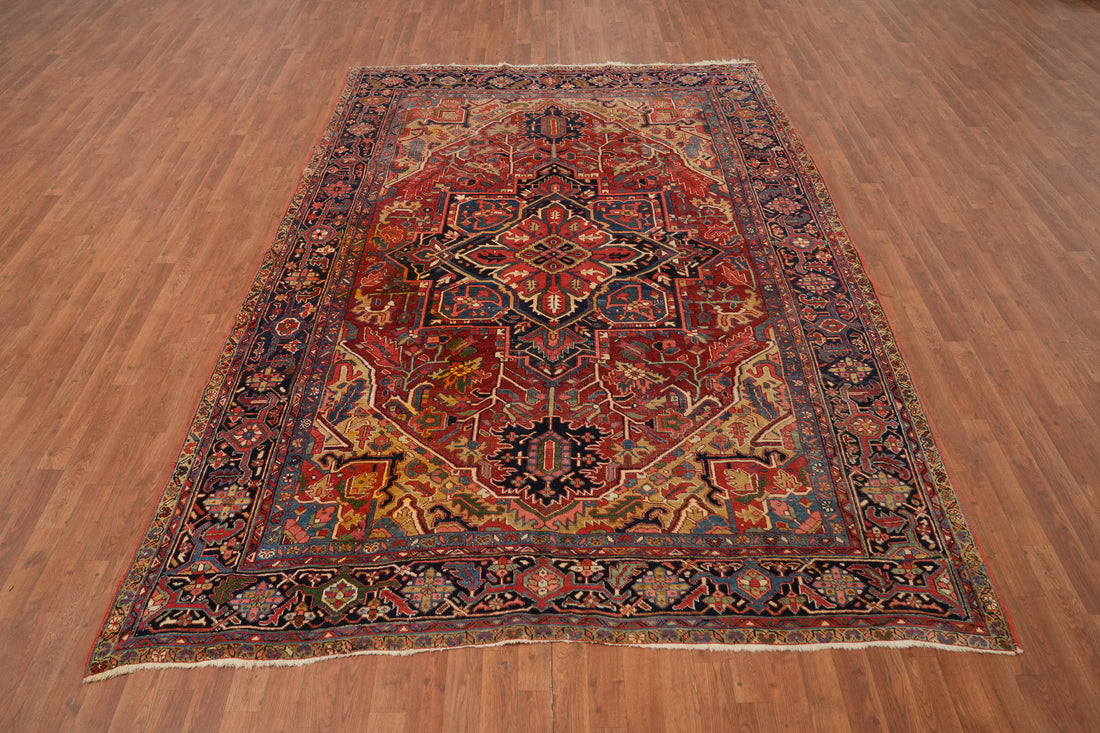 Antique Vegetable Dye Heriz Persian Area Rug 8x11