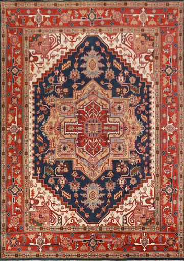 Navy Blue Heriz Serapi Indian Area Rug 9x12