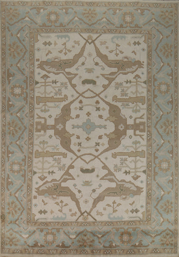 Earth Tone Wool Oushak Indian Area Rug 8x10